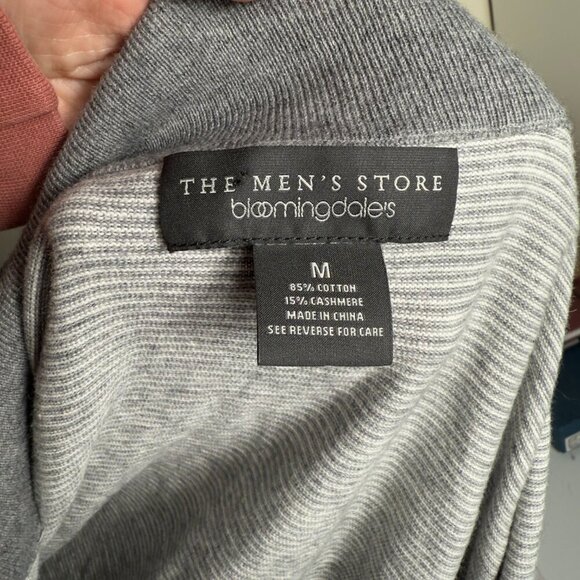 The Men's Store Bloomingdale's Cashmere Sweater Size M Zip Front Cardigan - Picture 6 of 6